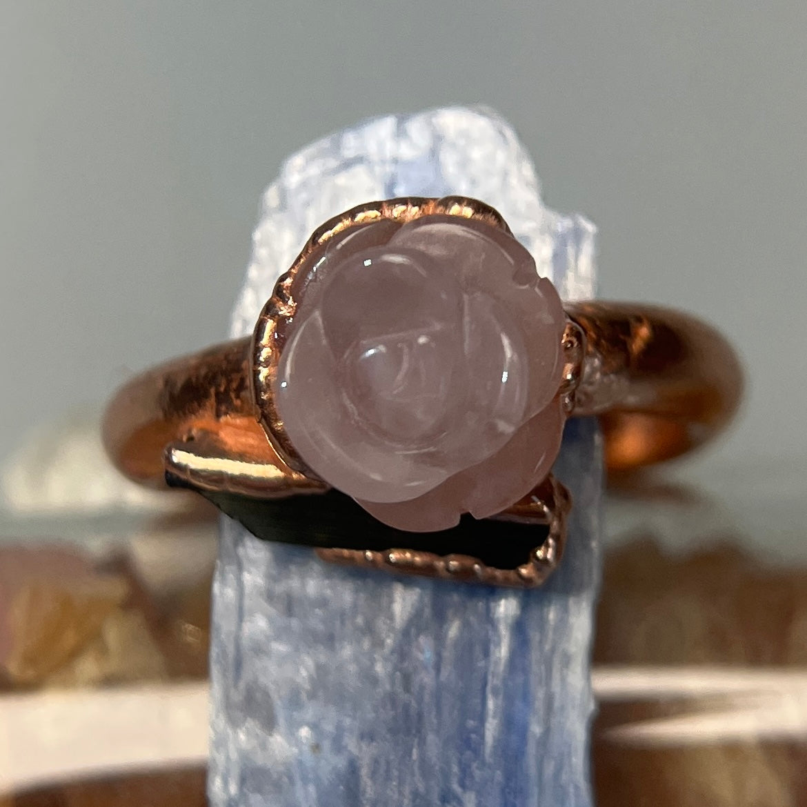 Rose Quartz Tourmaline Ring
