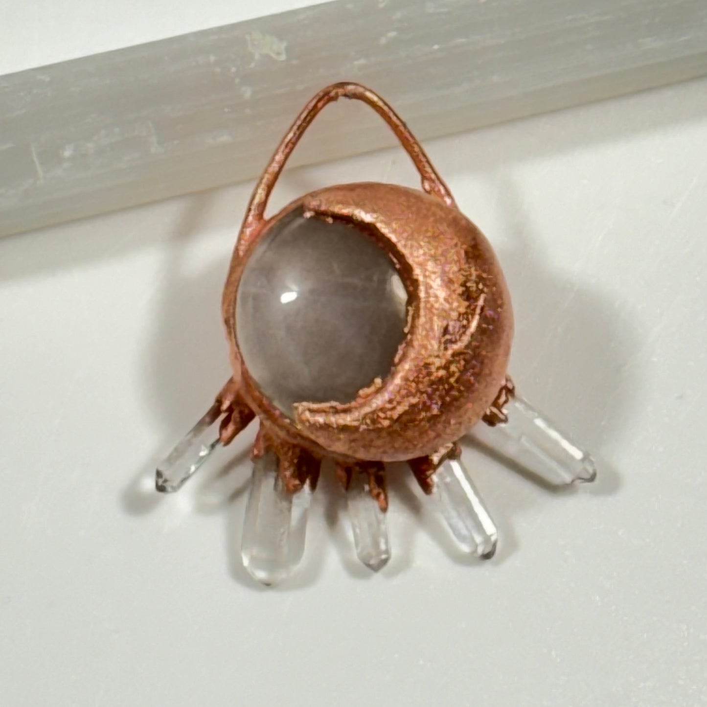 Rose Quartz Electroformed Necklace