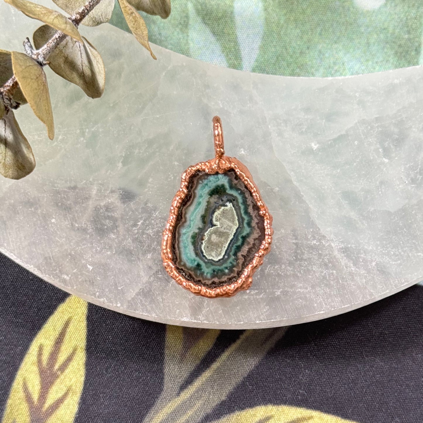 Handmade Stalactite Slice Natural Crystal Necklace