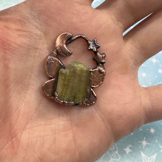 Handmade healing crystal tourmaline necklace