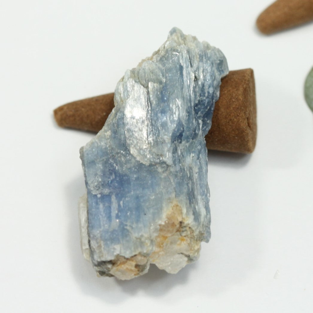 a blue natural kyanite crystal