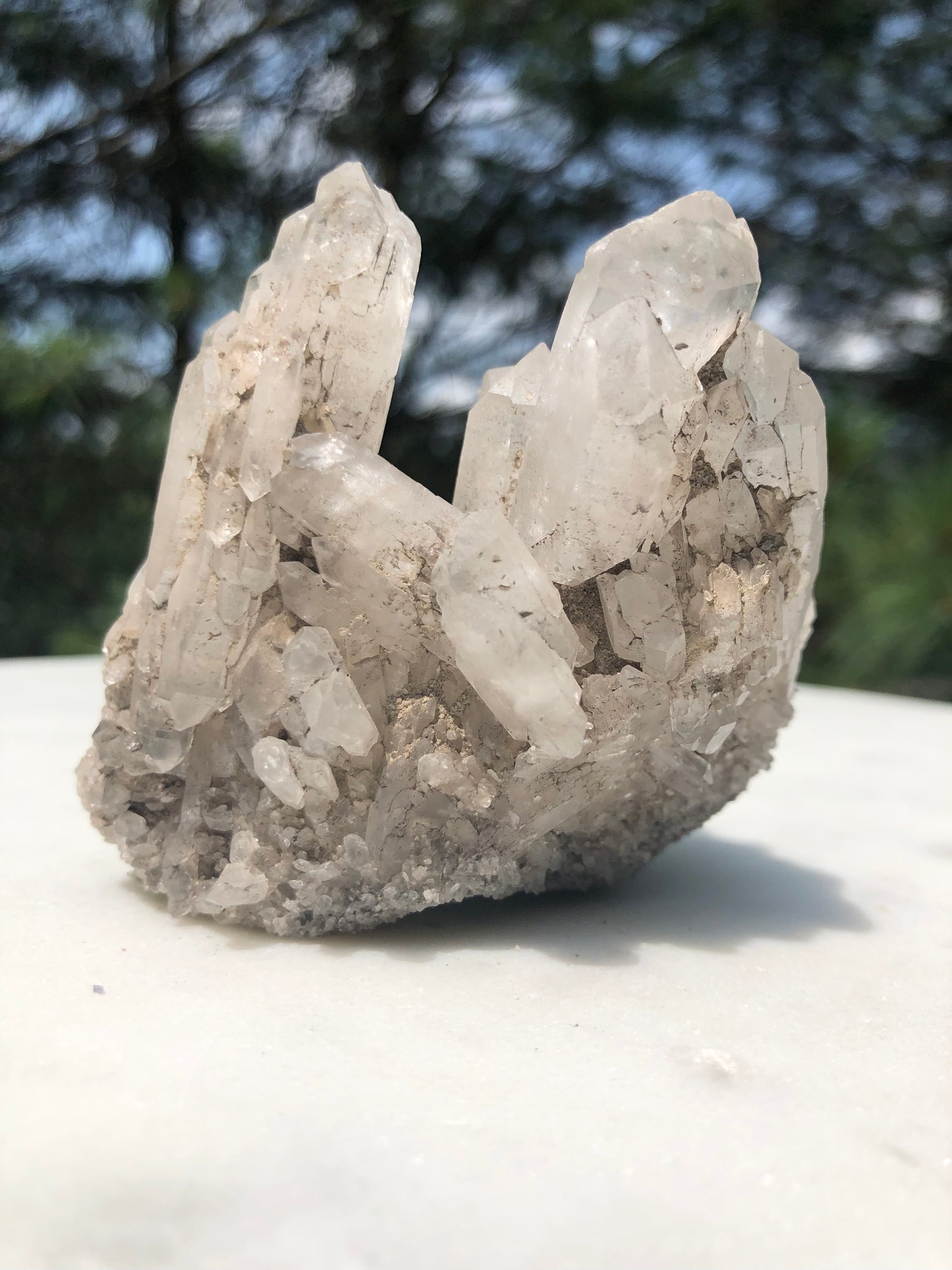Brazilian Grey Quartz Cluster Crystal