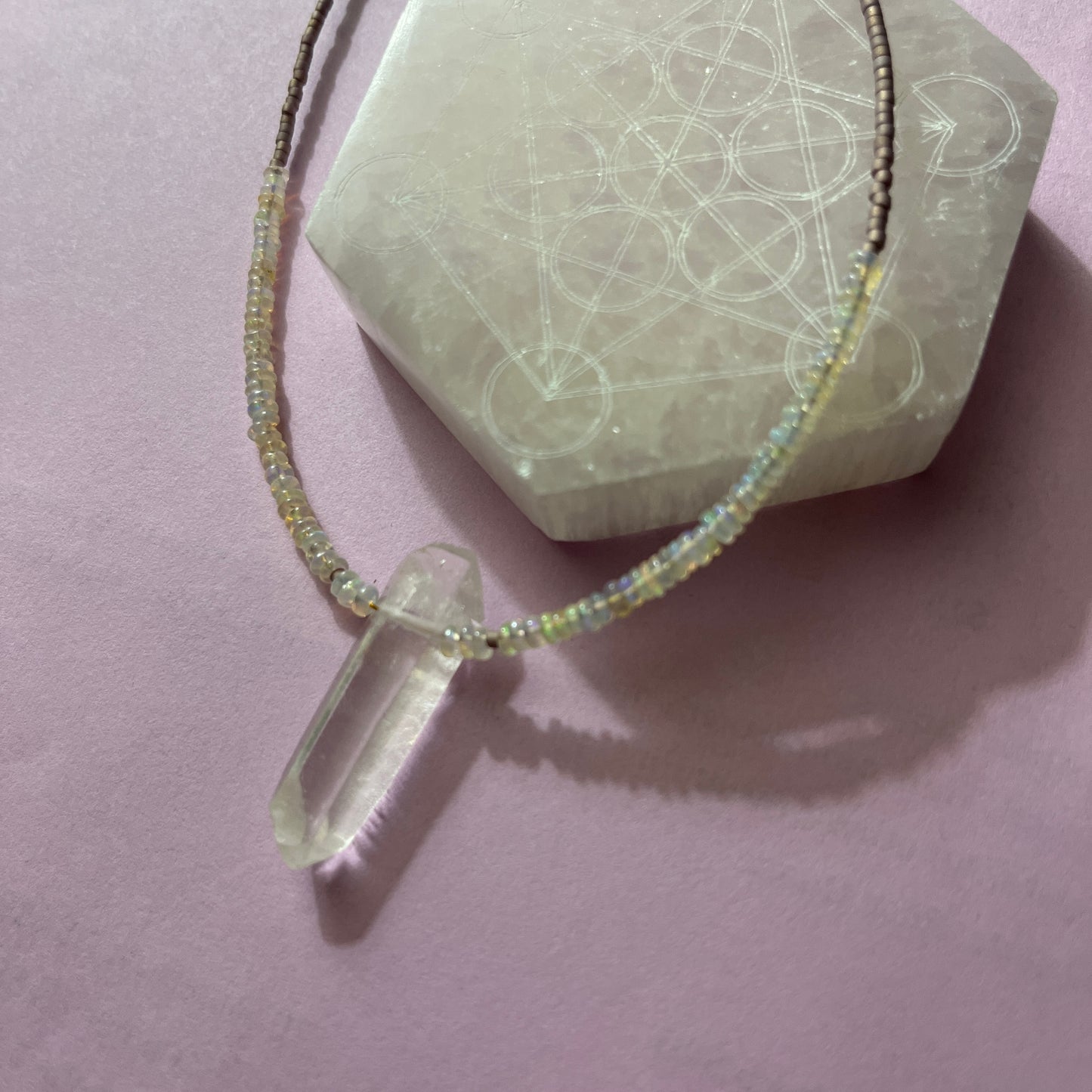 Handmade Opal and Quartz Necklace