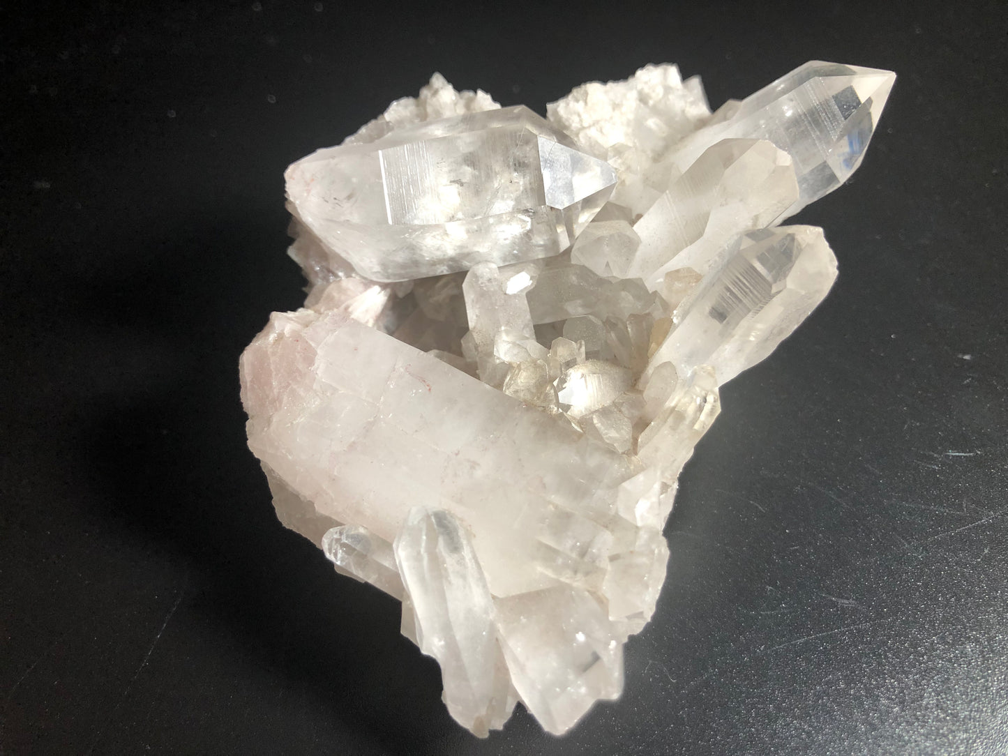Peaceful Grey Quartz Points Cluster