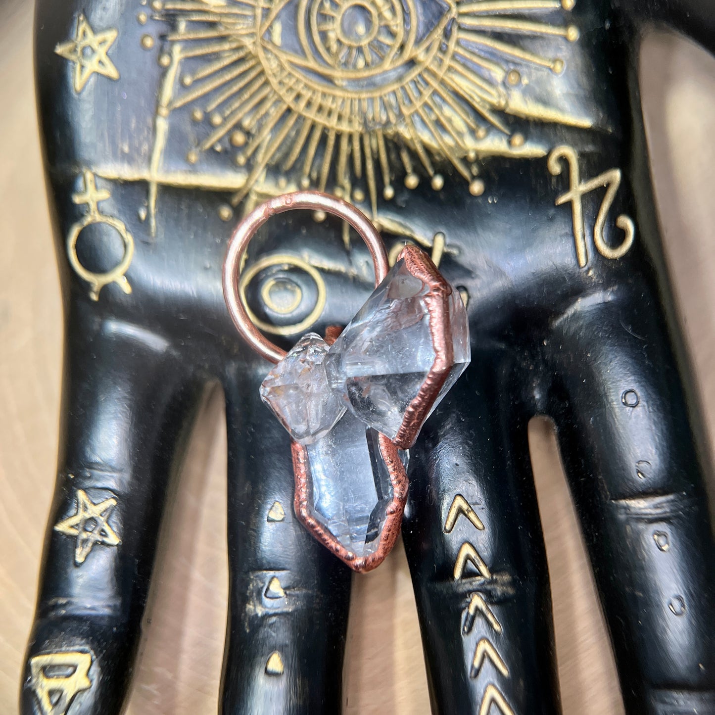 Herkimer Diamond Quartz Cluster Necklace