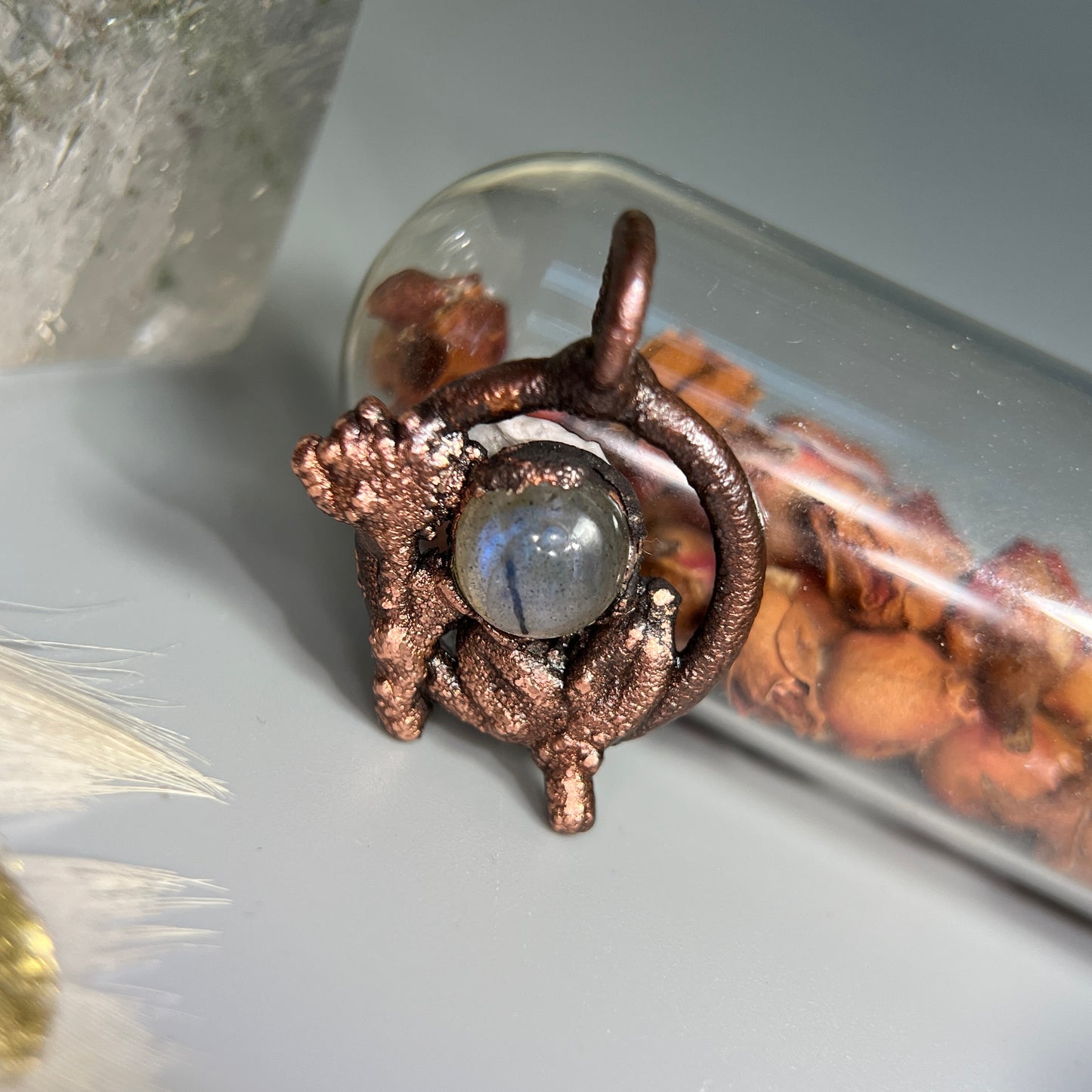 Wild Labradorite Flower Necklace