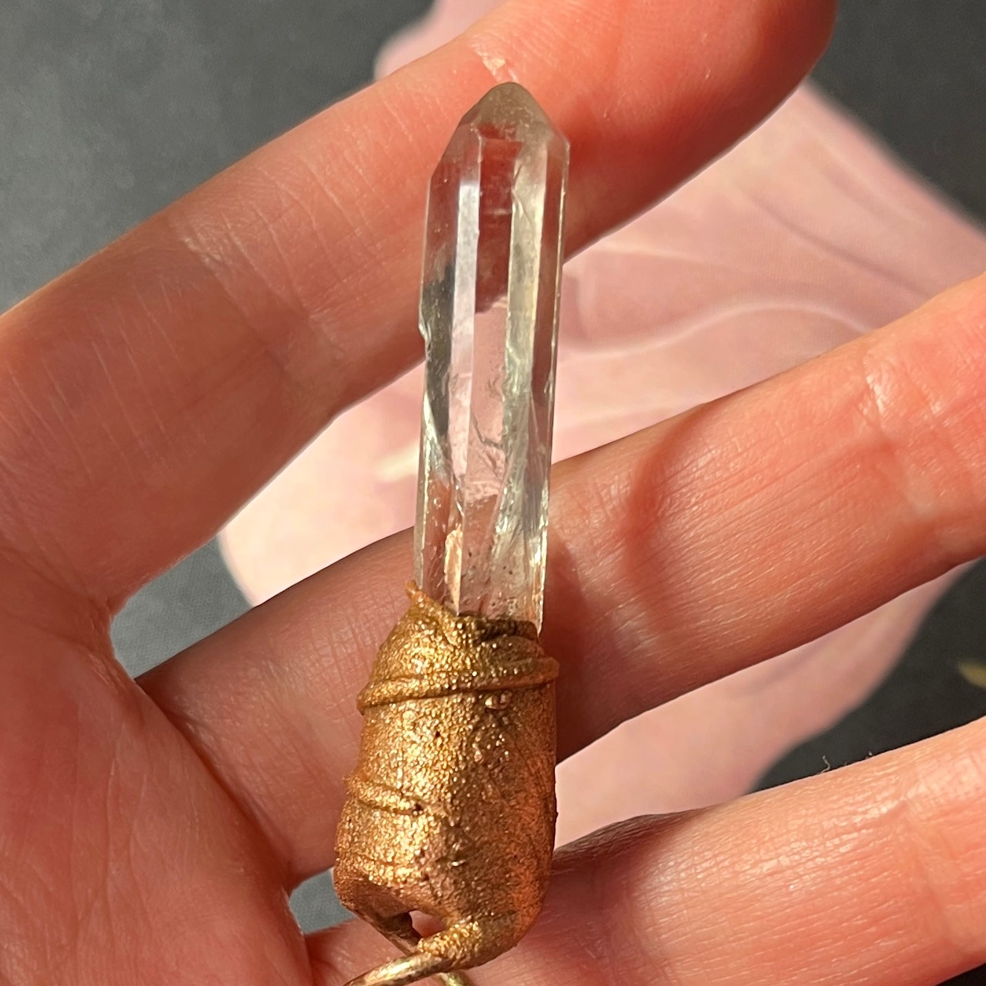 Leumurian Quartz Point Hair Jewelry for Buns and Updos