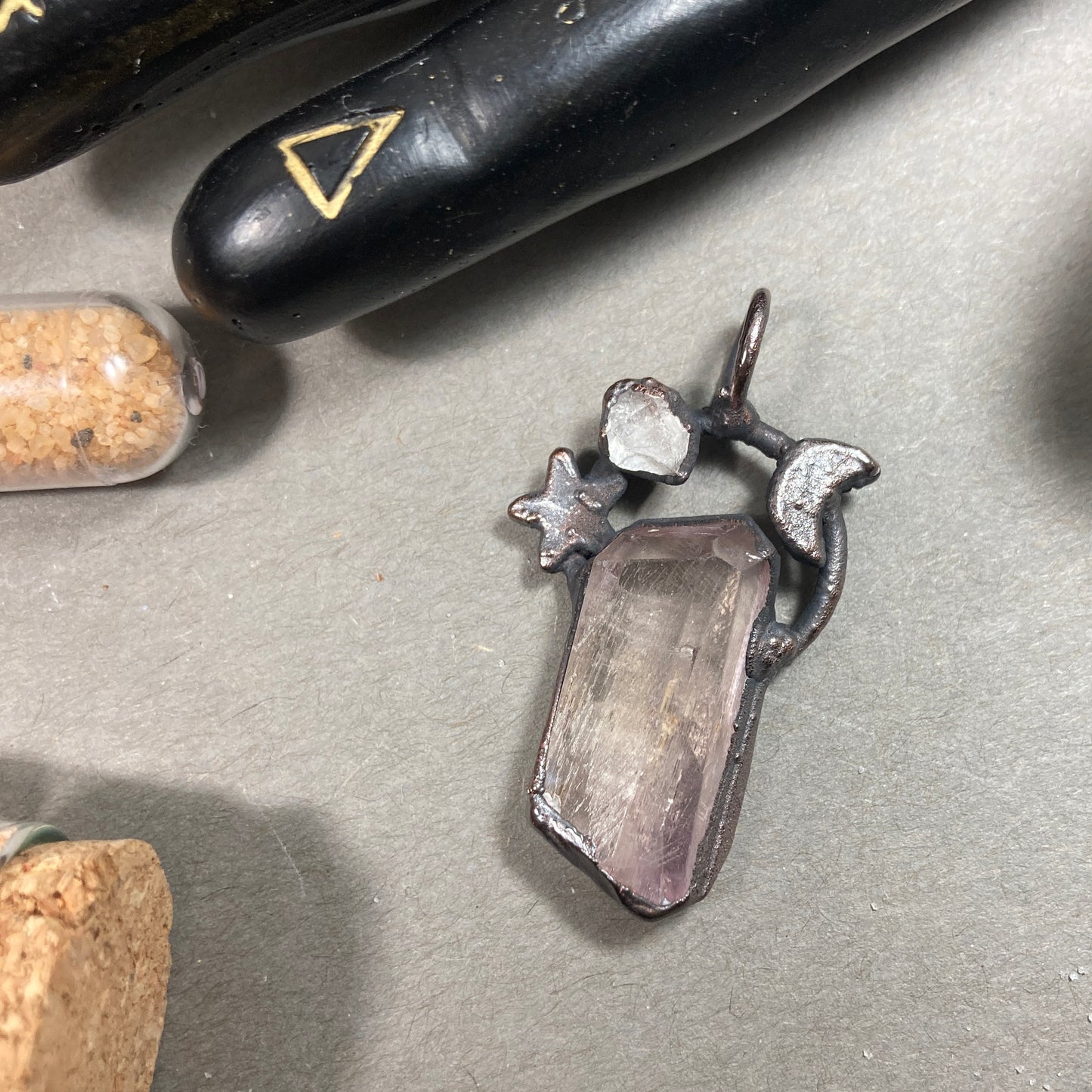 Celestial Kunzite Herkimer Necklace
