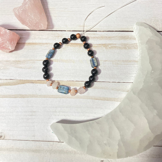 custom chakra crystal bracelet stack stretch