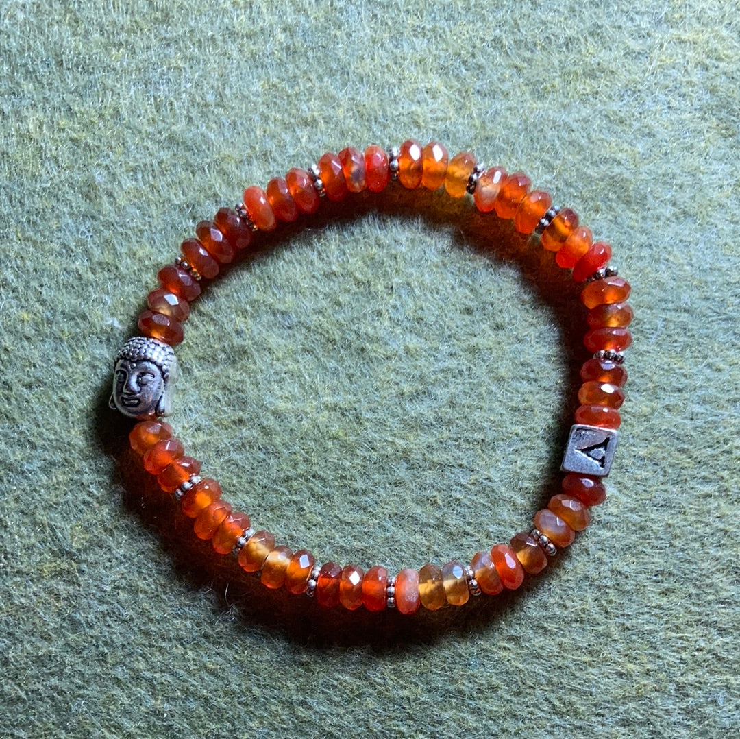 Carnelian Crystal Buddha Bracelet
