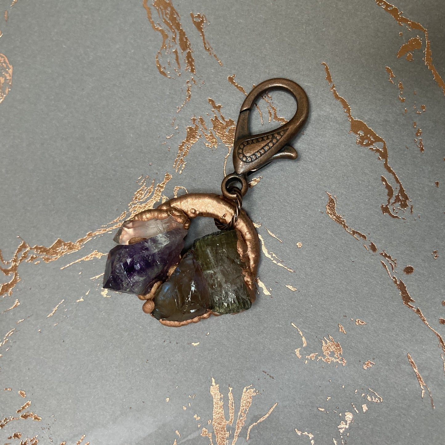 Anxious Dog Crystal Cluster Collar Charm