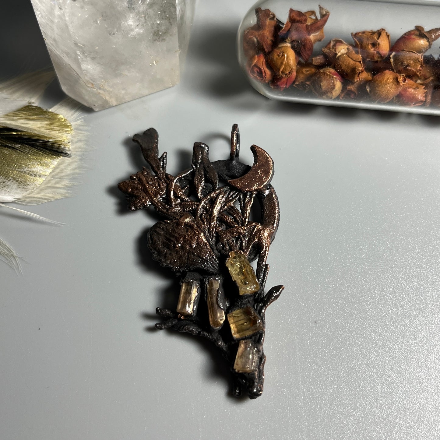 Topaz Crystal Bouquet Necklace