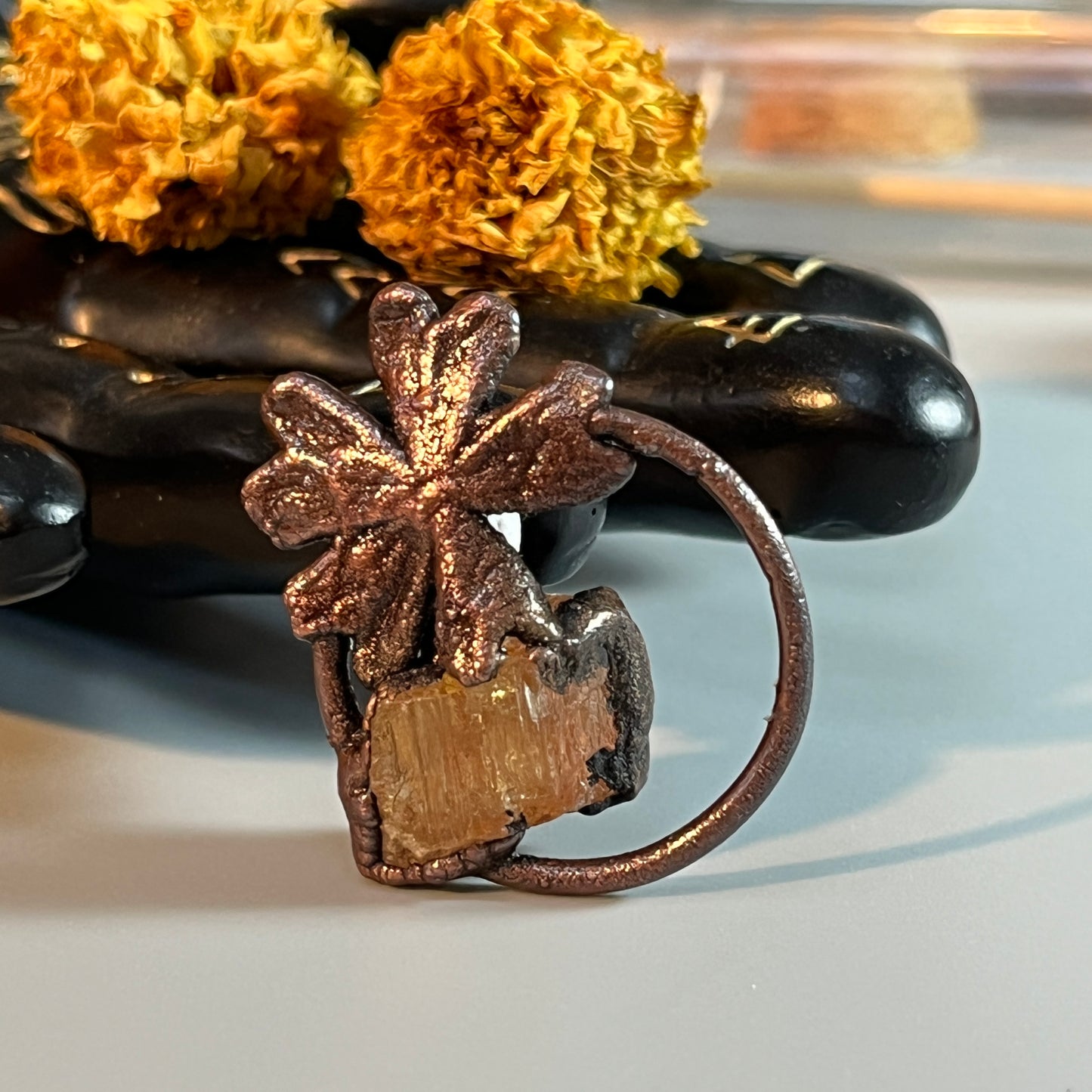 Topaz Crystal Flower Necklace