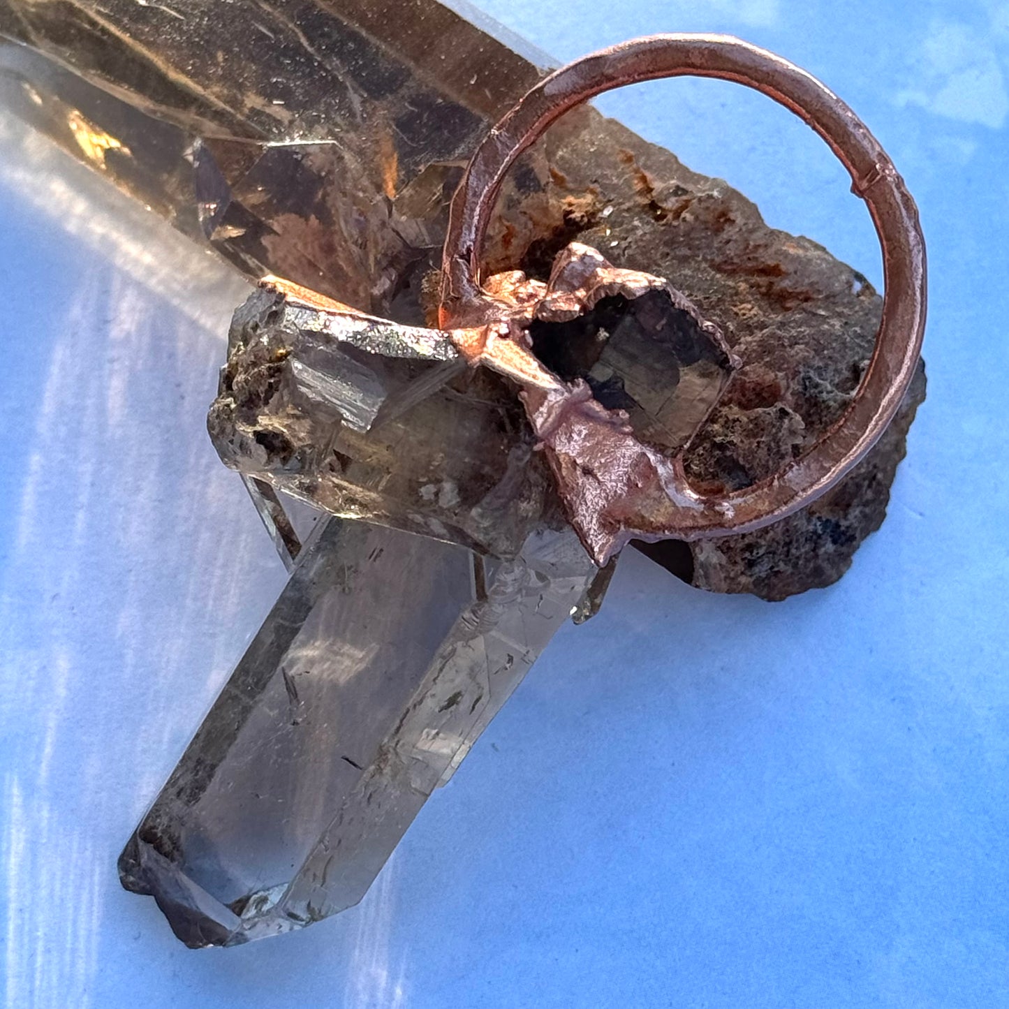 Smoky Rutile Crystal Point Pendant