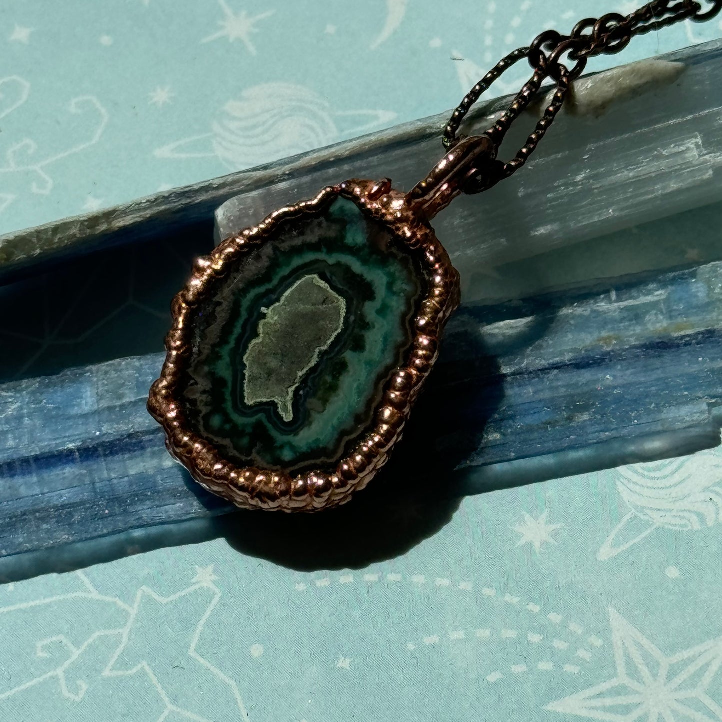 Handmade Lavender Agate Slice Necklace