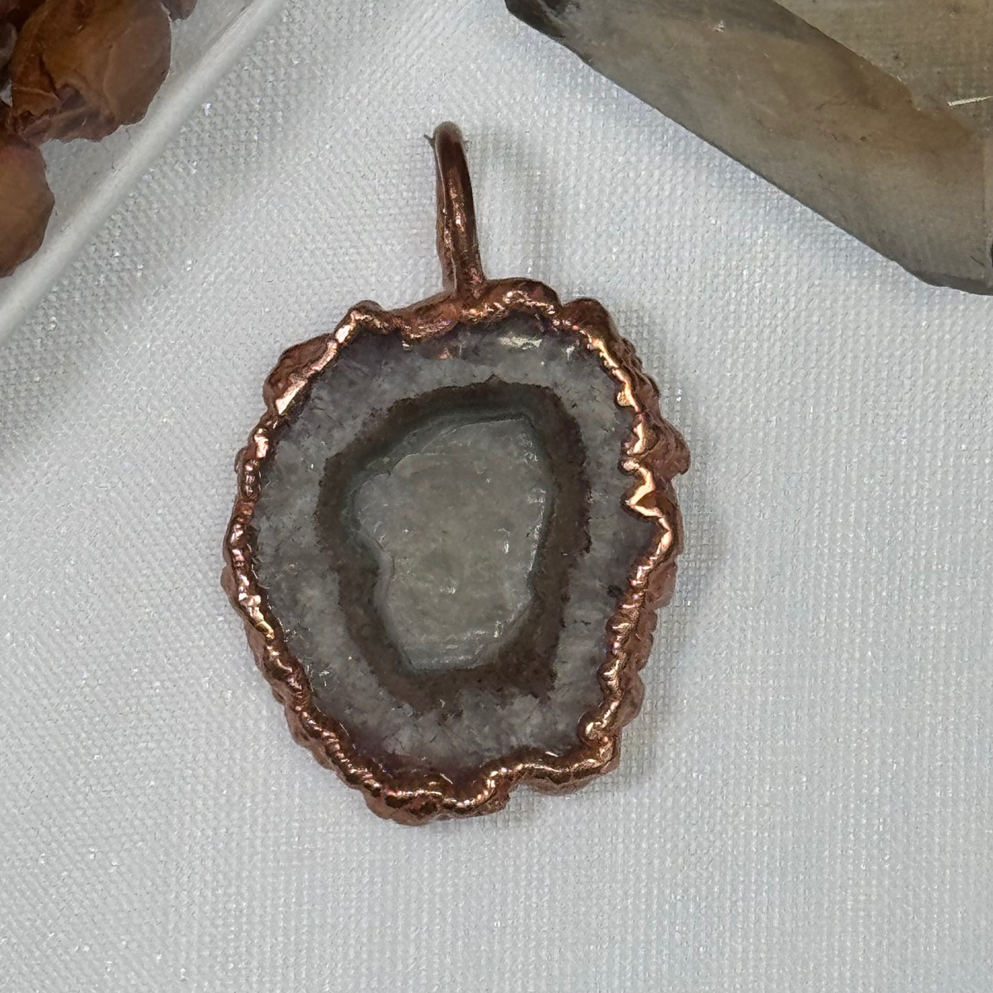 Handmade Lavender Agate Slice Necklace