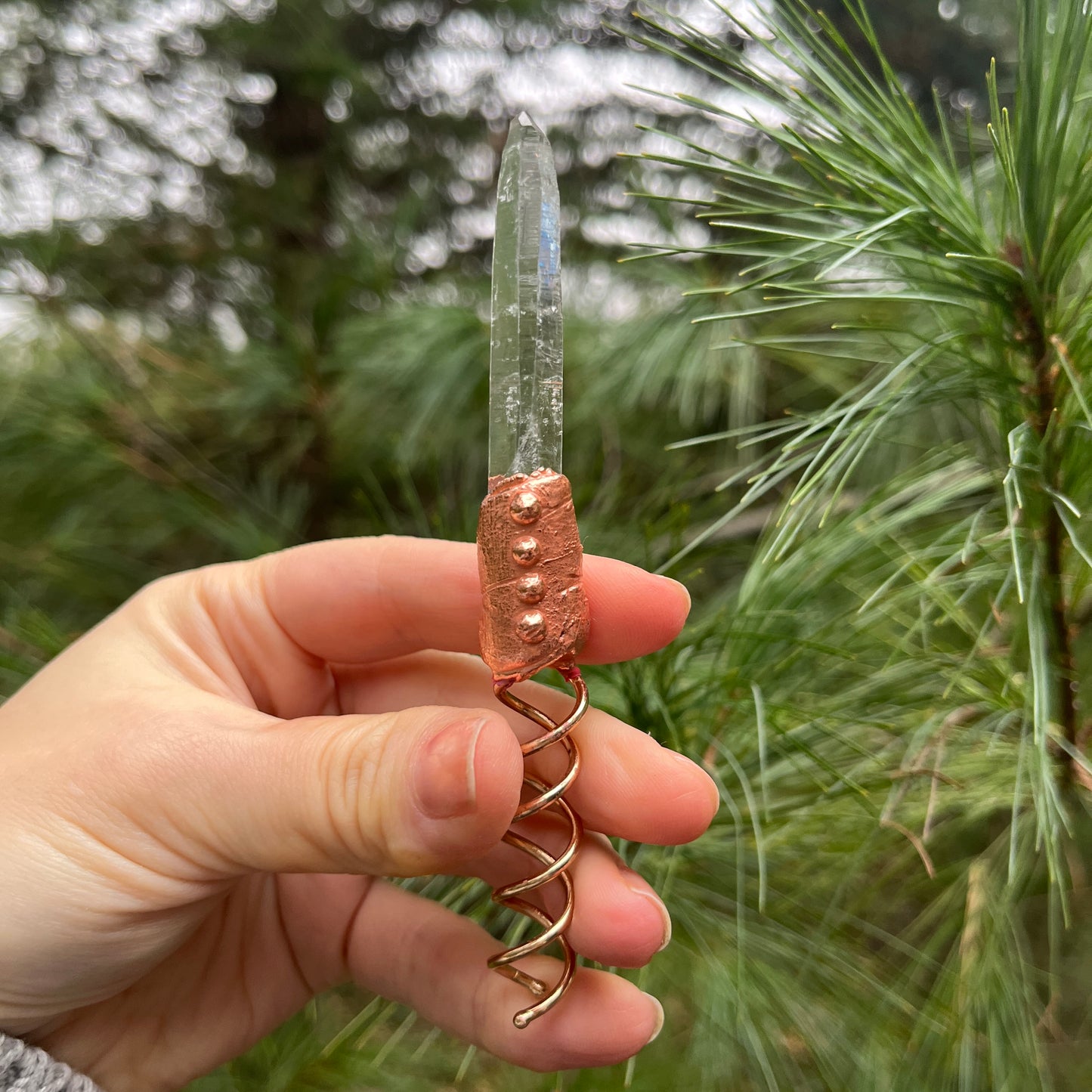 Leumurian Quartz Point Hair Jewelry for Buns and Updos