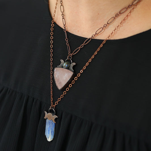 Rose Quartz with Moony Labradorite