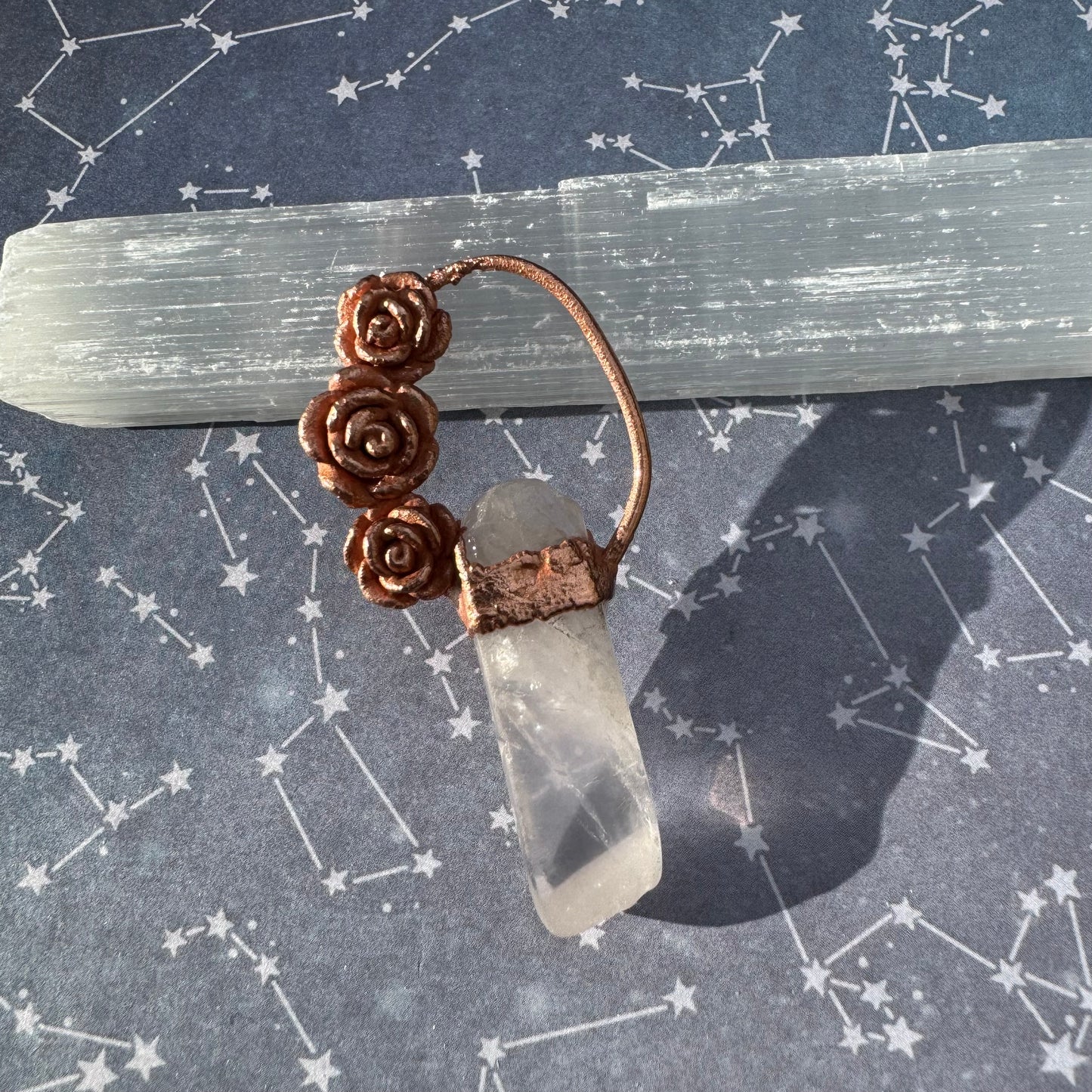 Eternal Roses Quartz Crystal Pendant