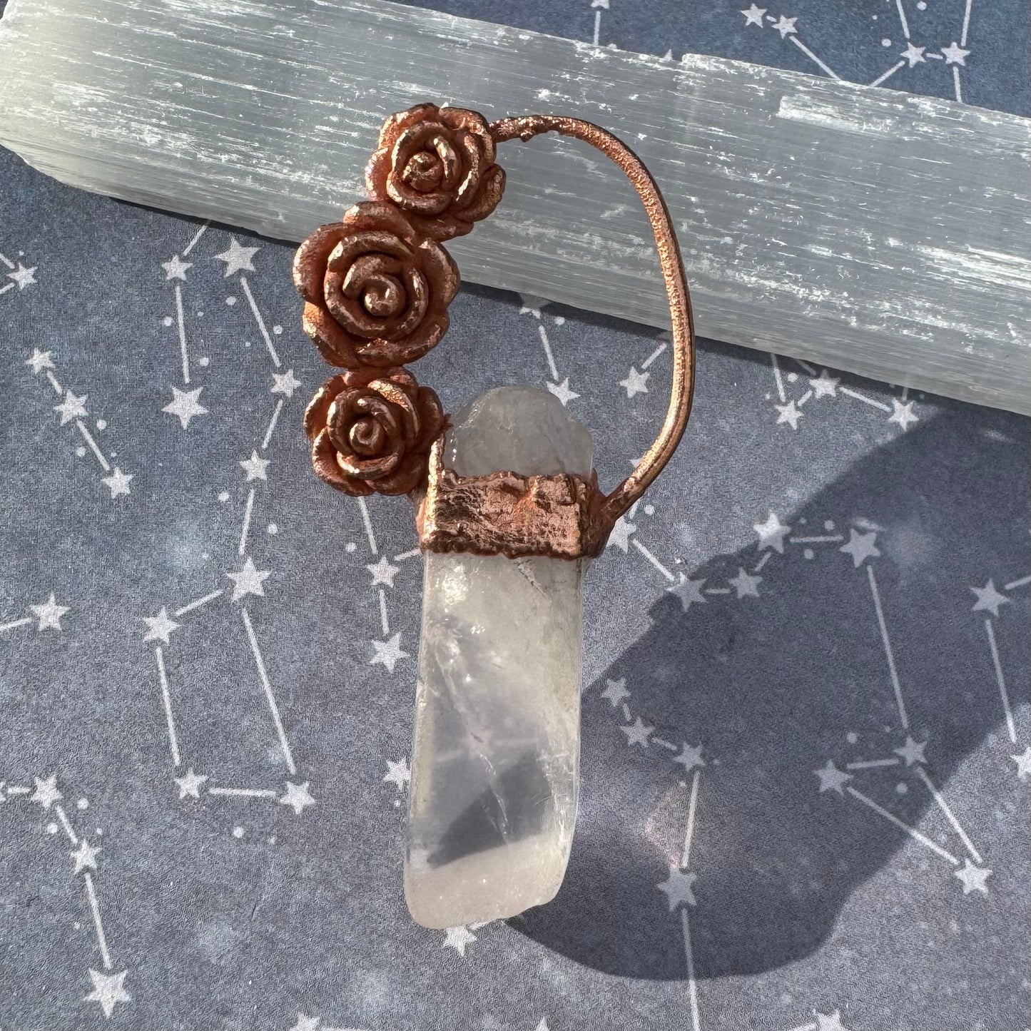 Eternal Roses Quartz Crystal Pendant