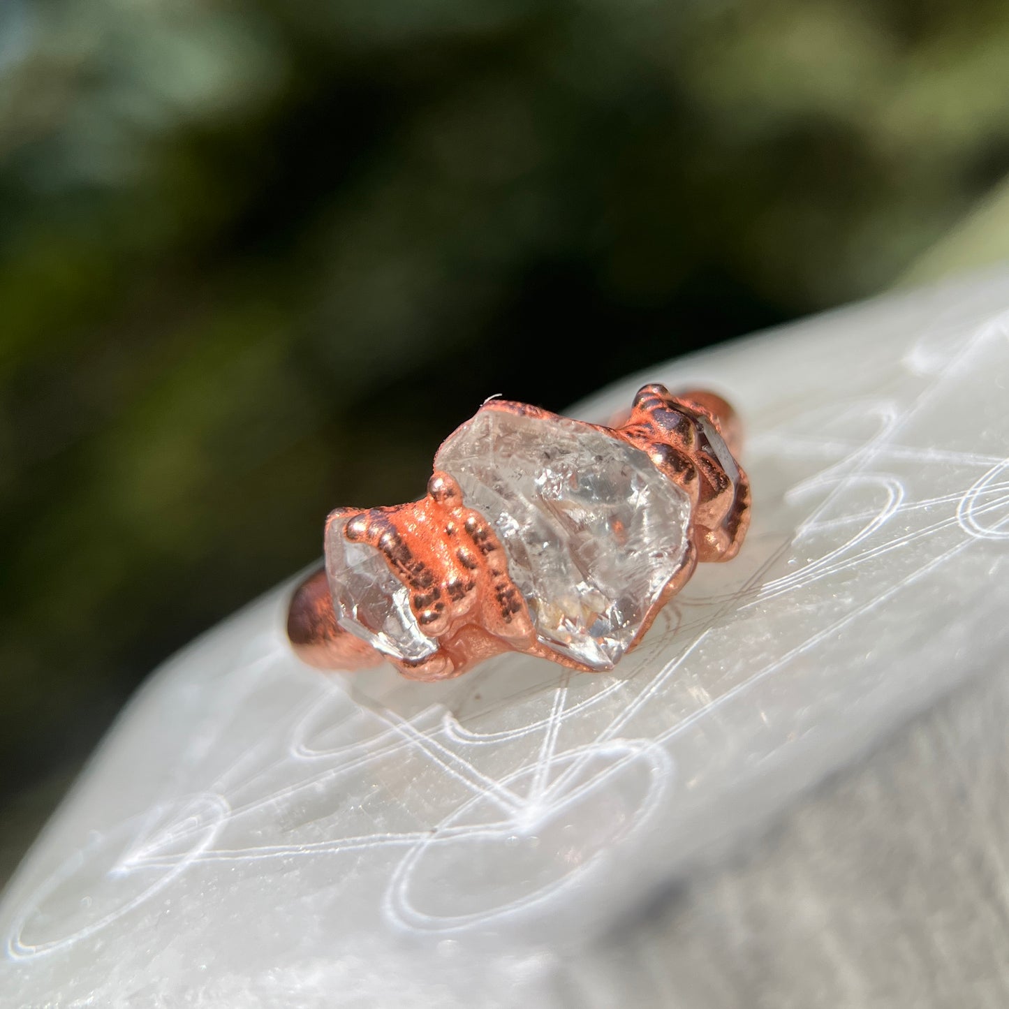 Herkimer Diamond Quartz Ring Size 9
