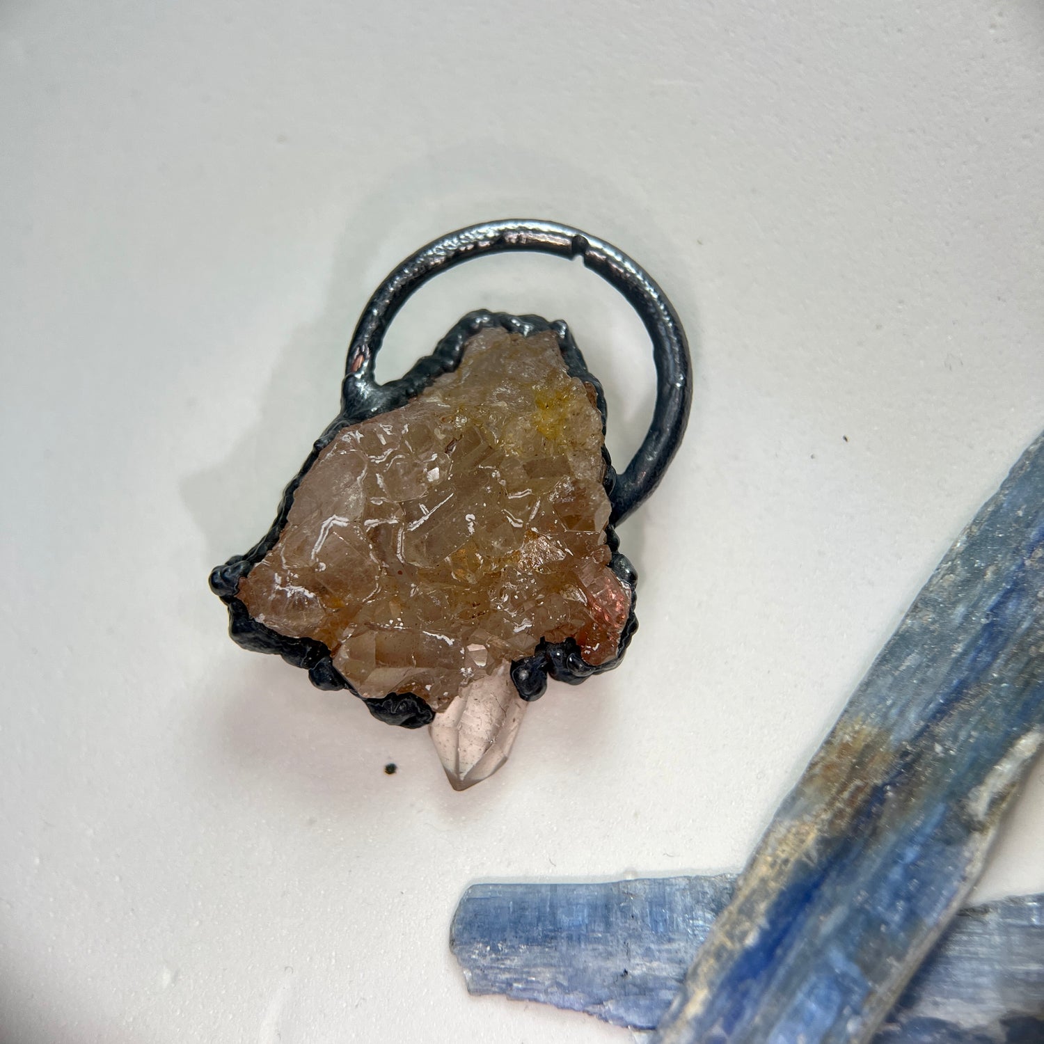 Handmade healing crystal pendant necklace unisex 