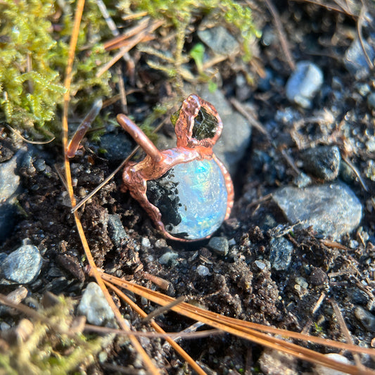 Moonstone Necklace with Green Tourmaline