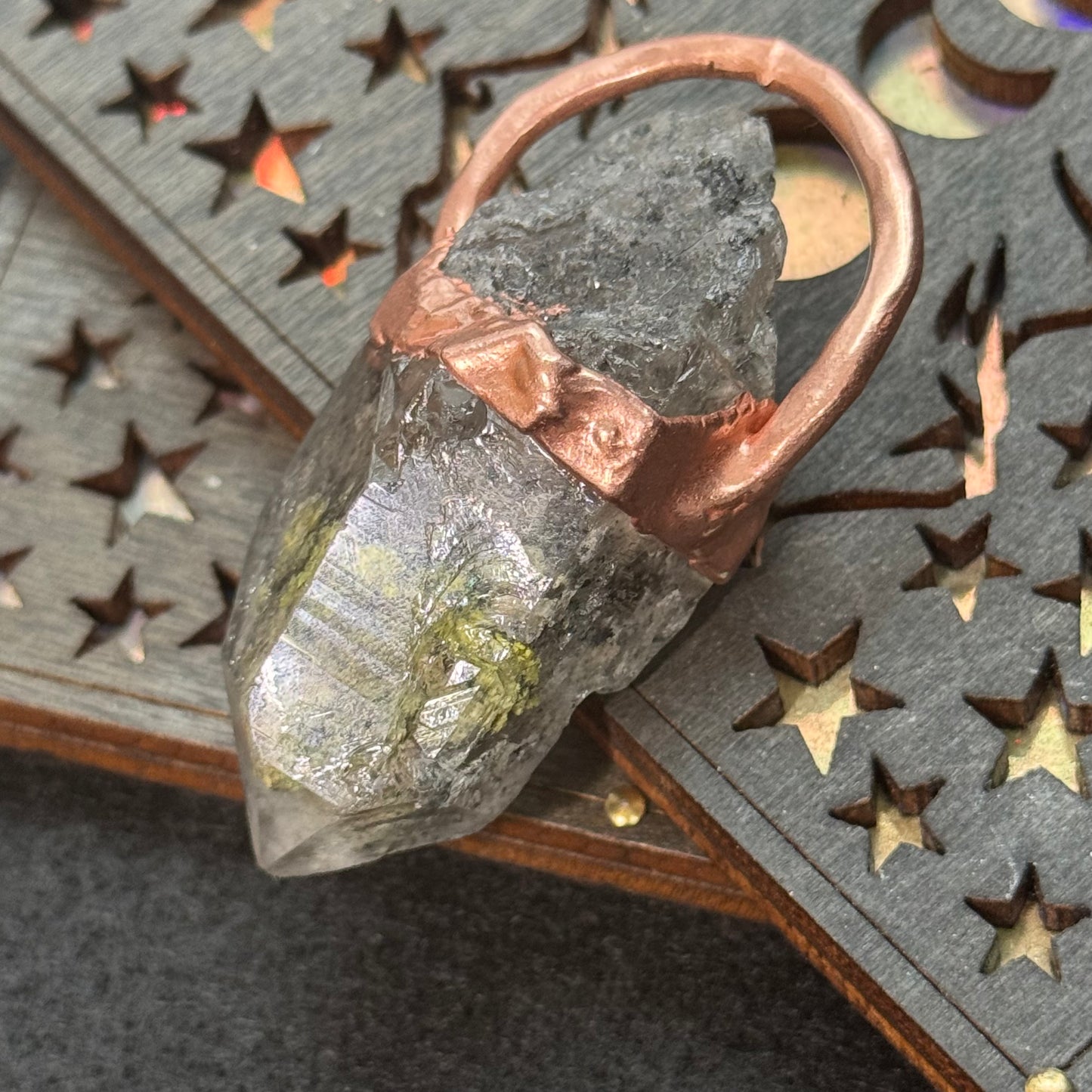 Smoky Lodalite Crystal Point Necklace