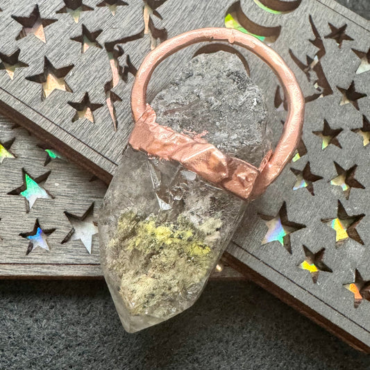 Smoky Lodalite Crystal Point Necklace