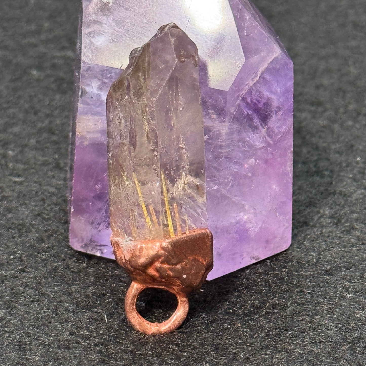 Smoky Rutilated Quartz Point Pendant