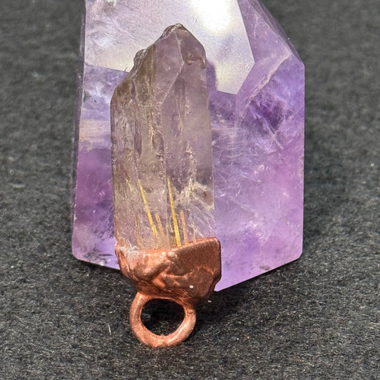 Smoky Rutilated Quartz Point Pendant