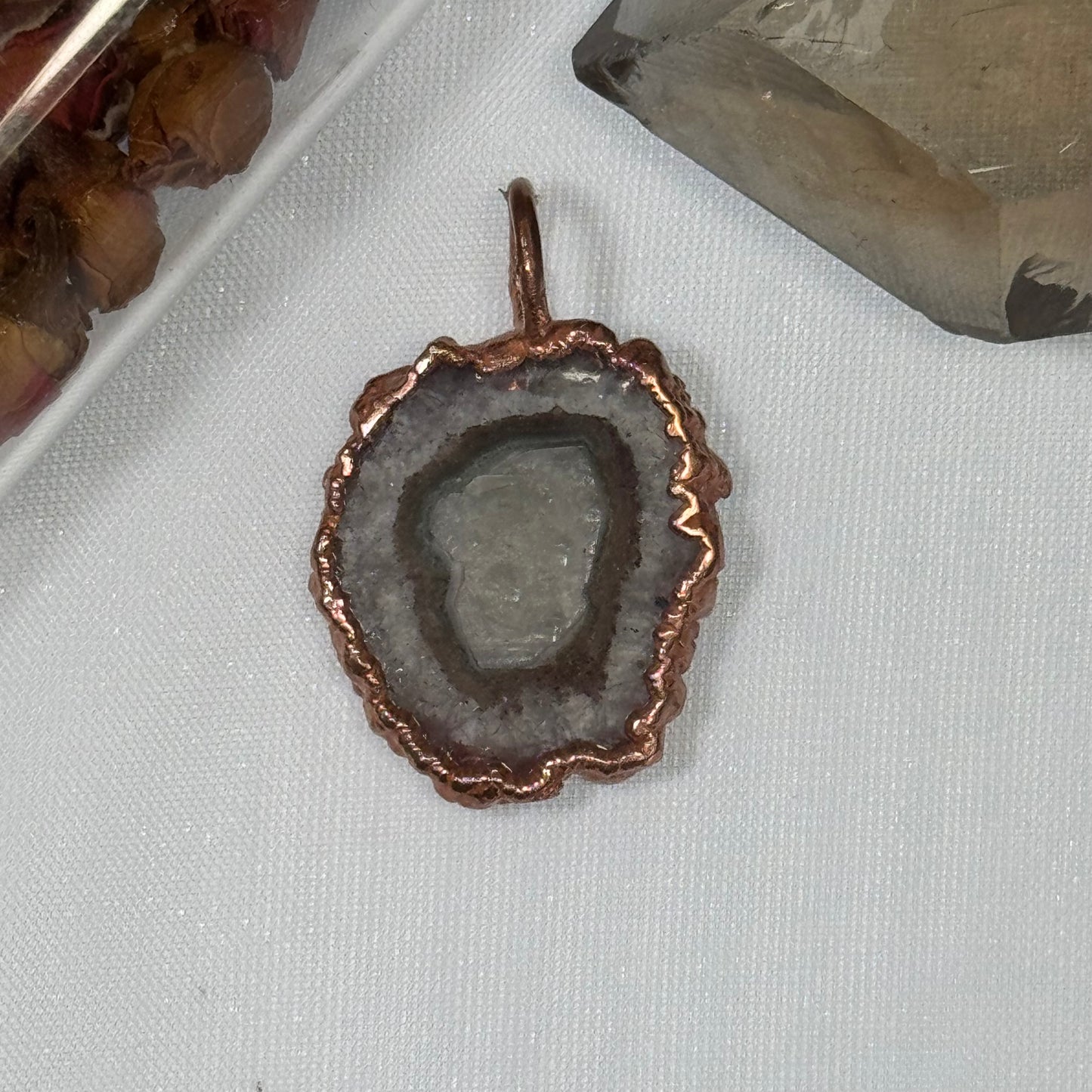 Handmade Lavender Agate Slice Necklace