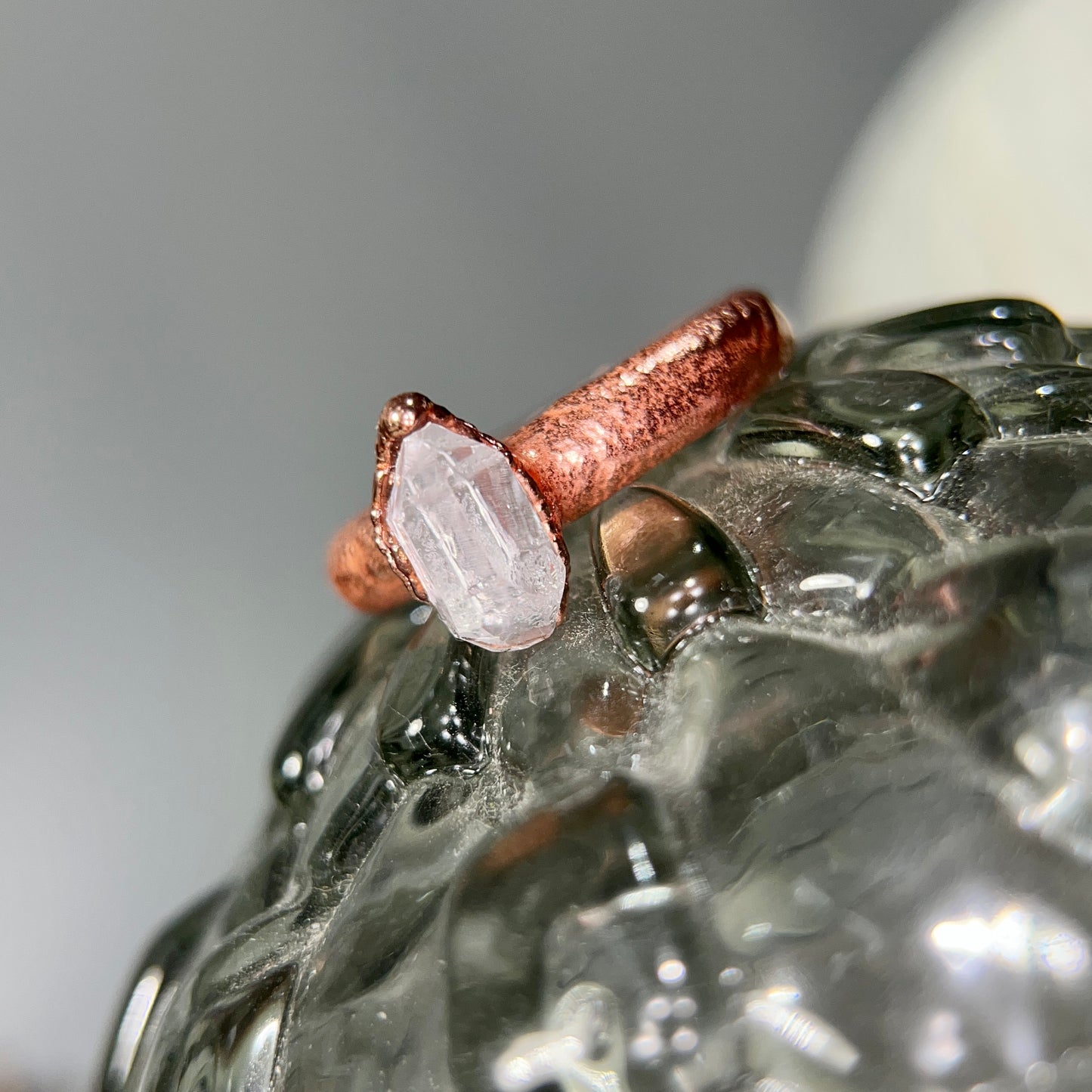Double Terminated Quartz Crystal Stack Ring 9