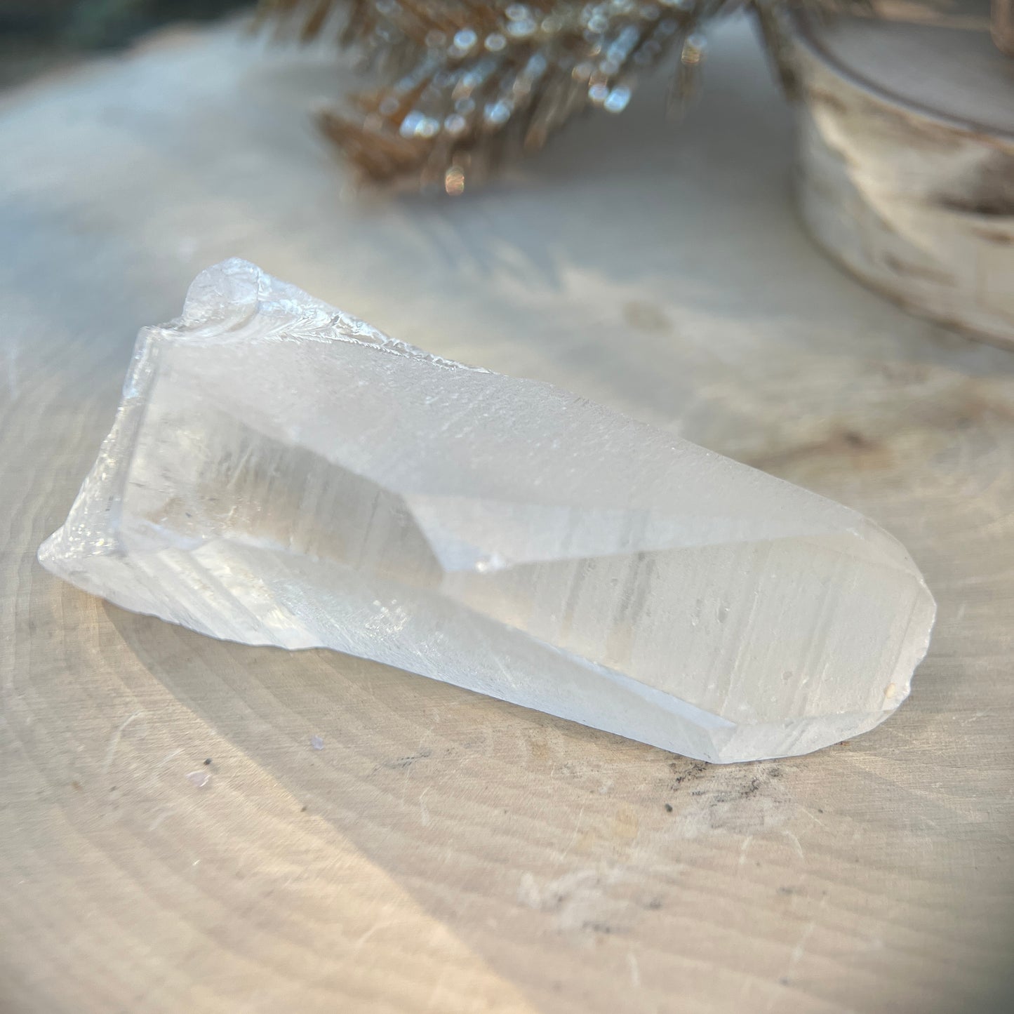 Handheld Lemurian Seed Quartz Wand