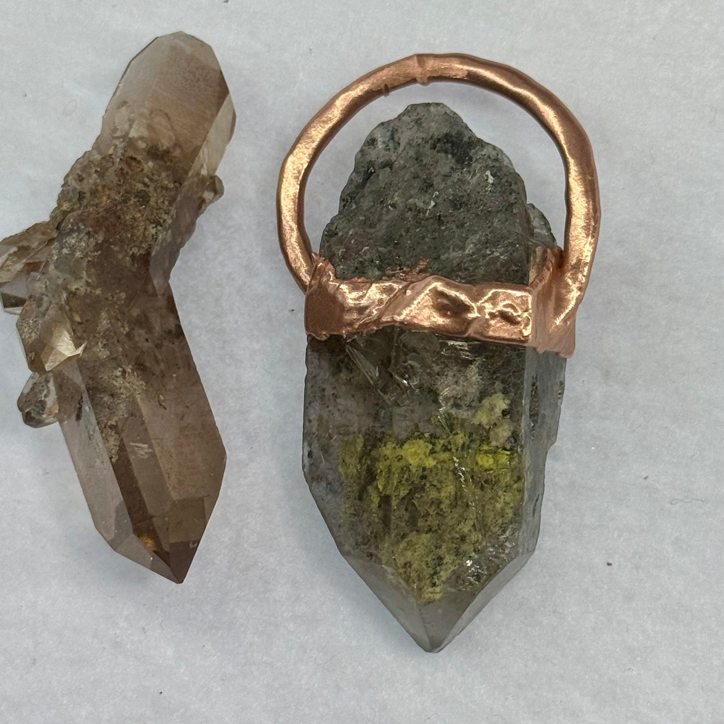 Smoky Lodalite Crystal Point Necklace