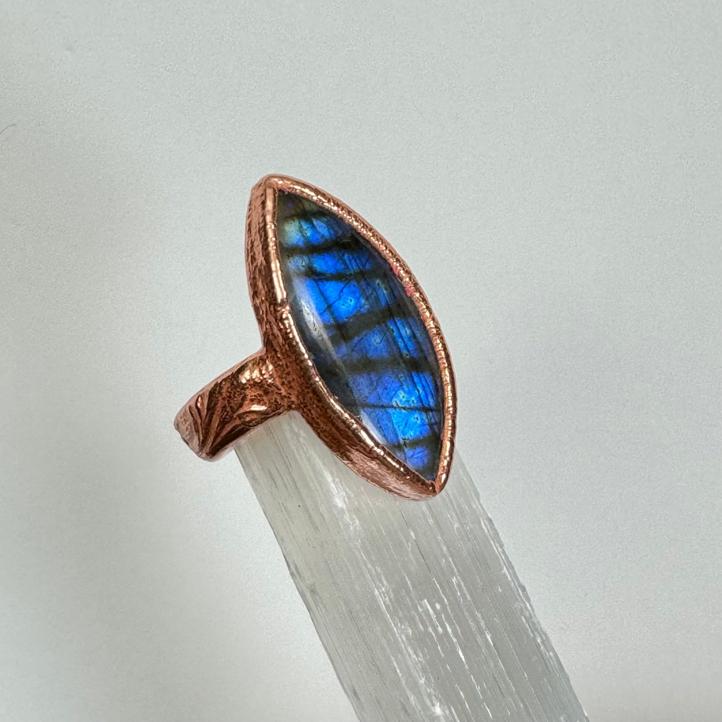 Labradorite Crystal Ring Size 8