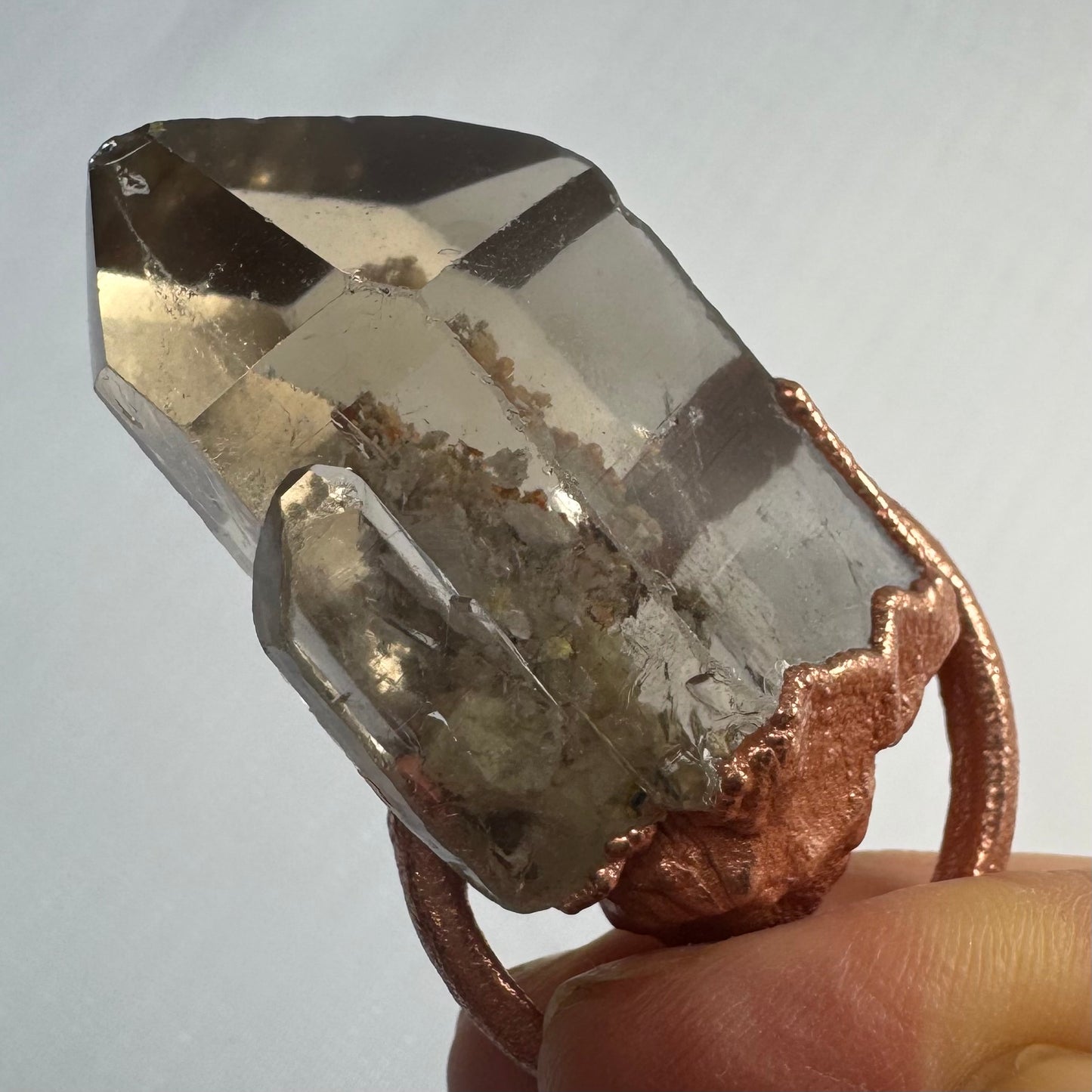 Smoky Quartz Point with Natural Inclusions Crystal Necklace