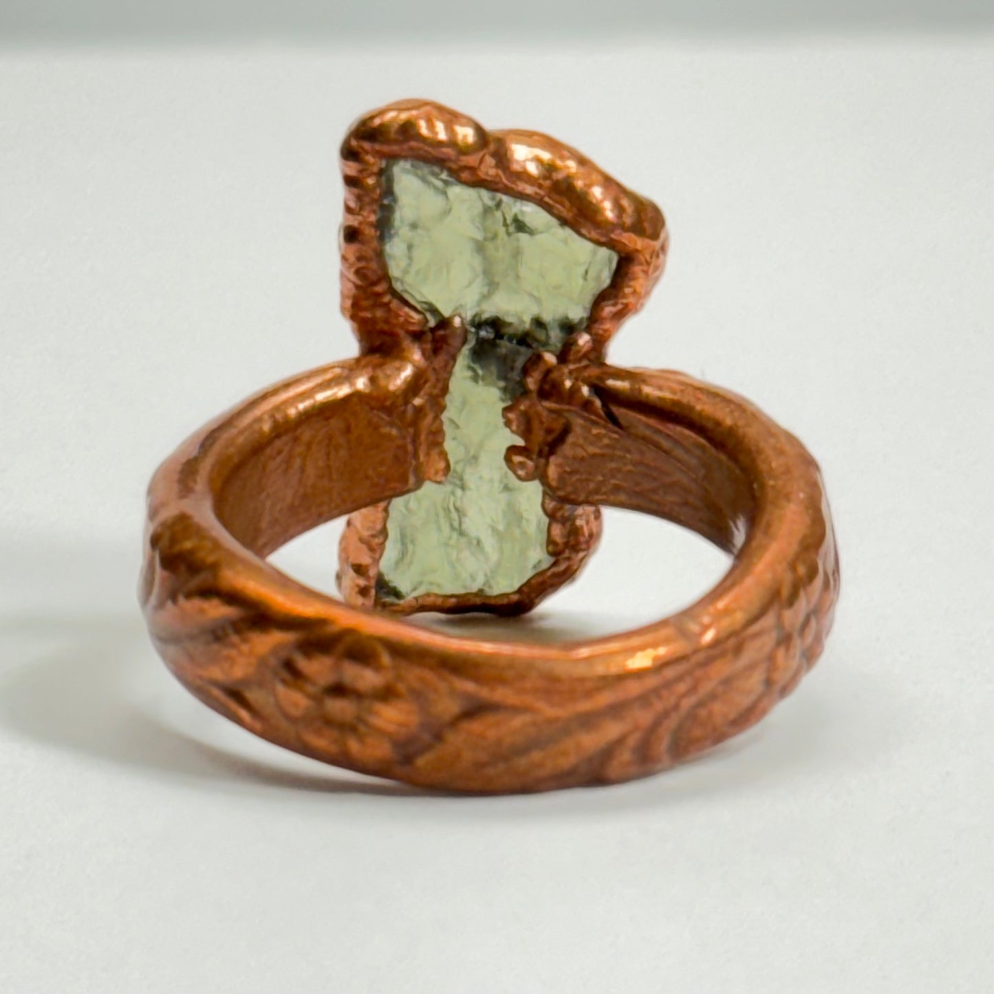 Mighty Moldavite Ring Handmade Size 9