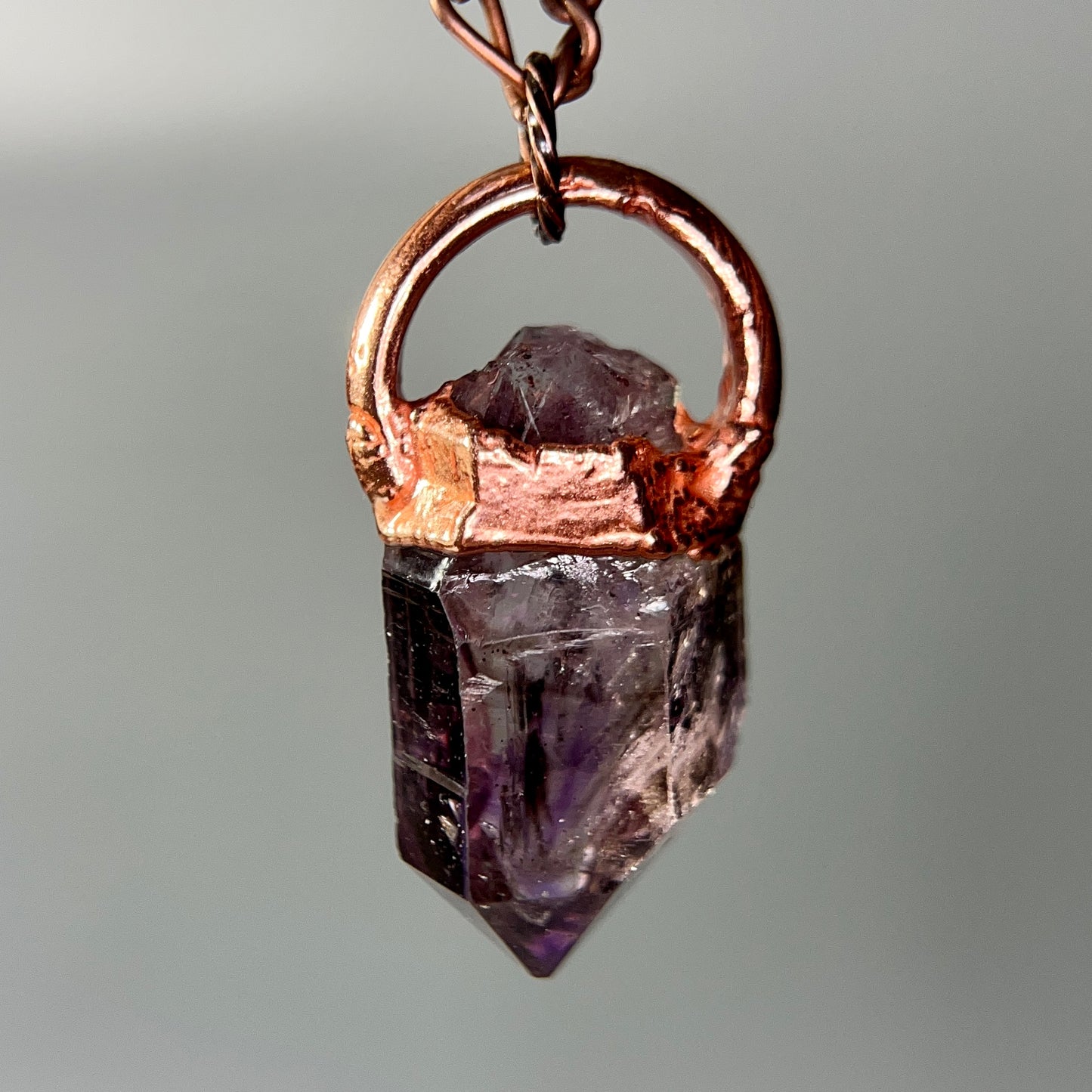 Smoky Amethyst Point Crystal Necklace