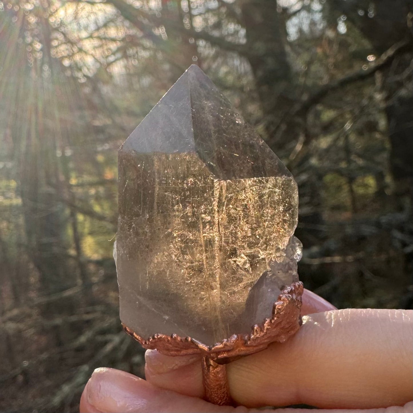 Handmade Rutile Topaz Crystal Necklace