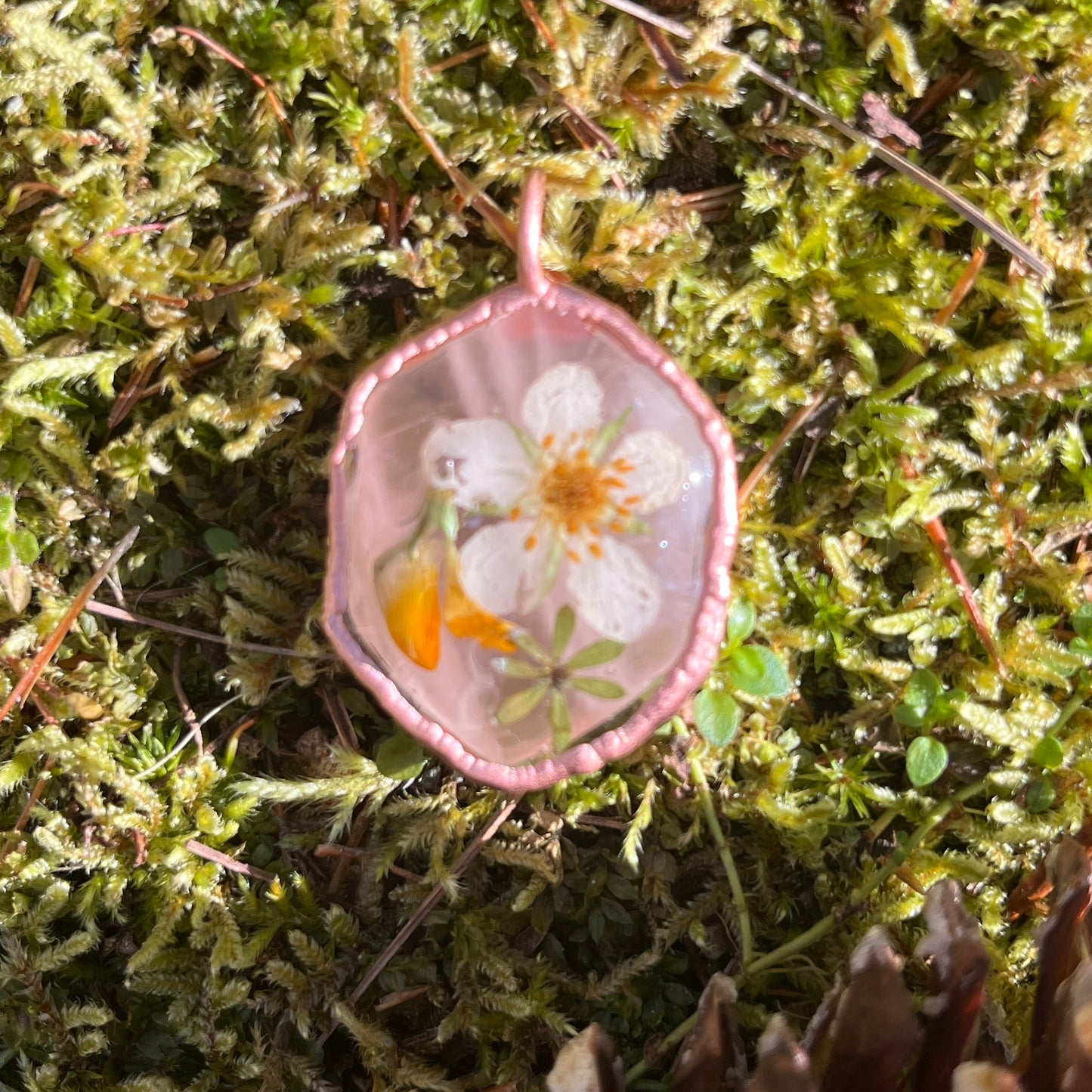 Wildflower Rose Quartz Crystal Necklace