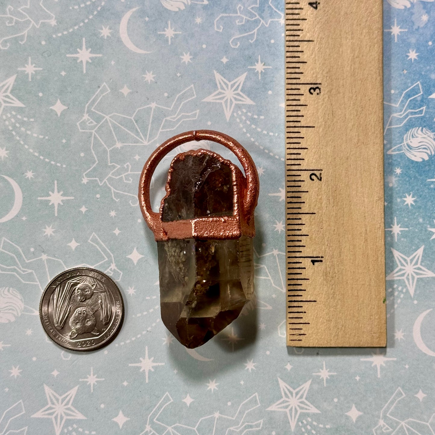 Smoky Quartz Point with Natural Inclusions Crystal Necklace