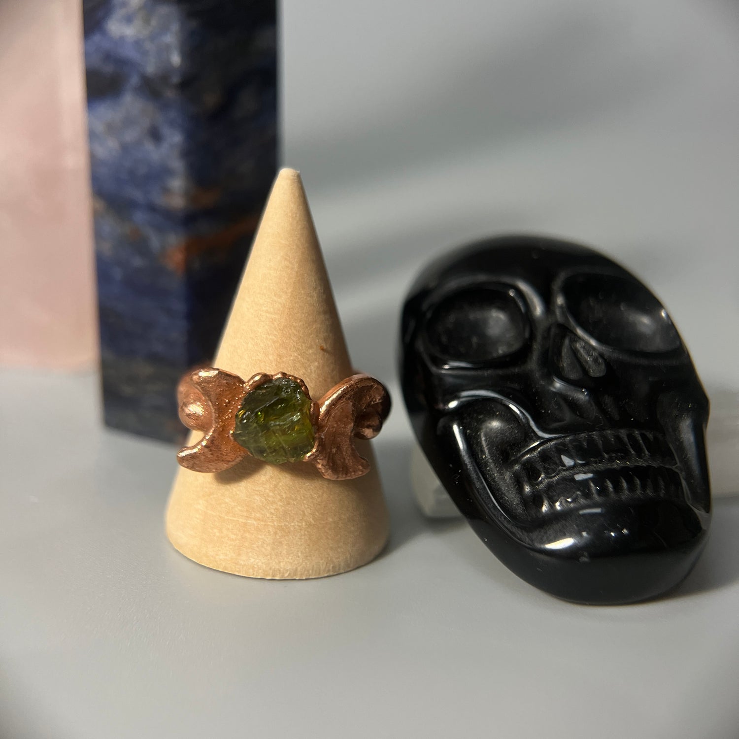 witchy goddess handmade crystal ring