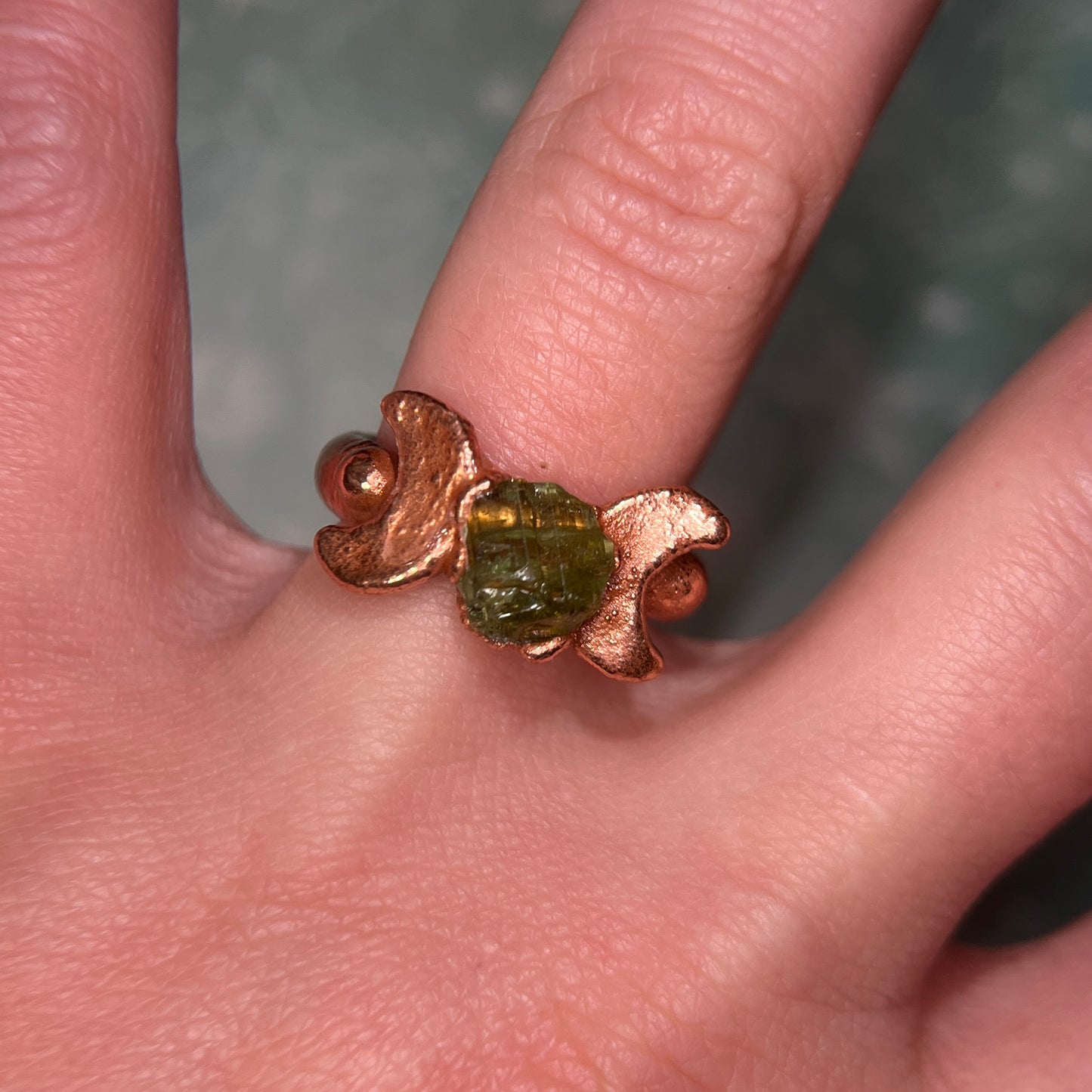 Green Tourmaline Ring Size 7