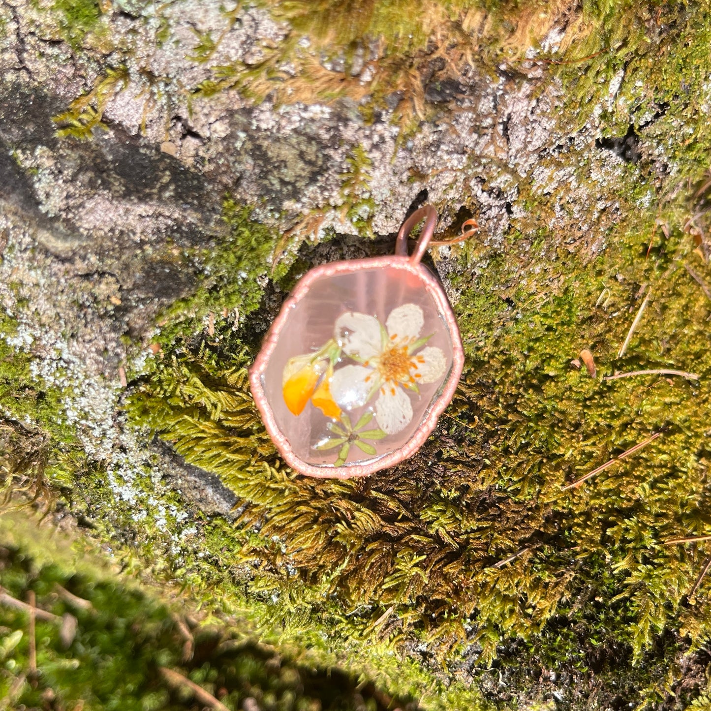 Wildflower Rose Quartz Crystal Necklace