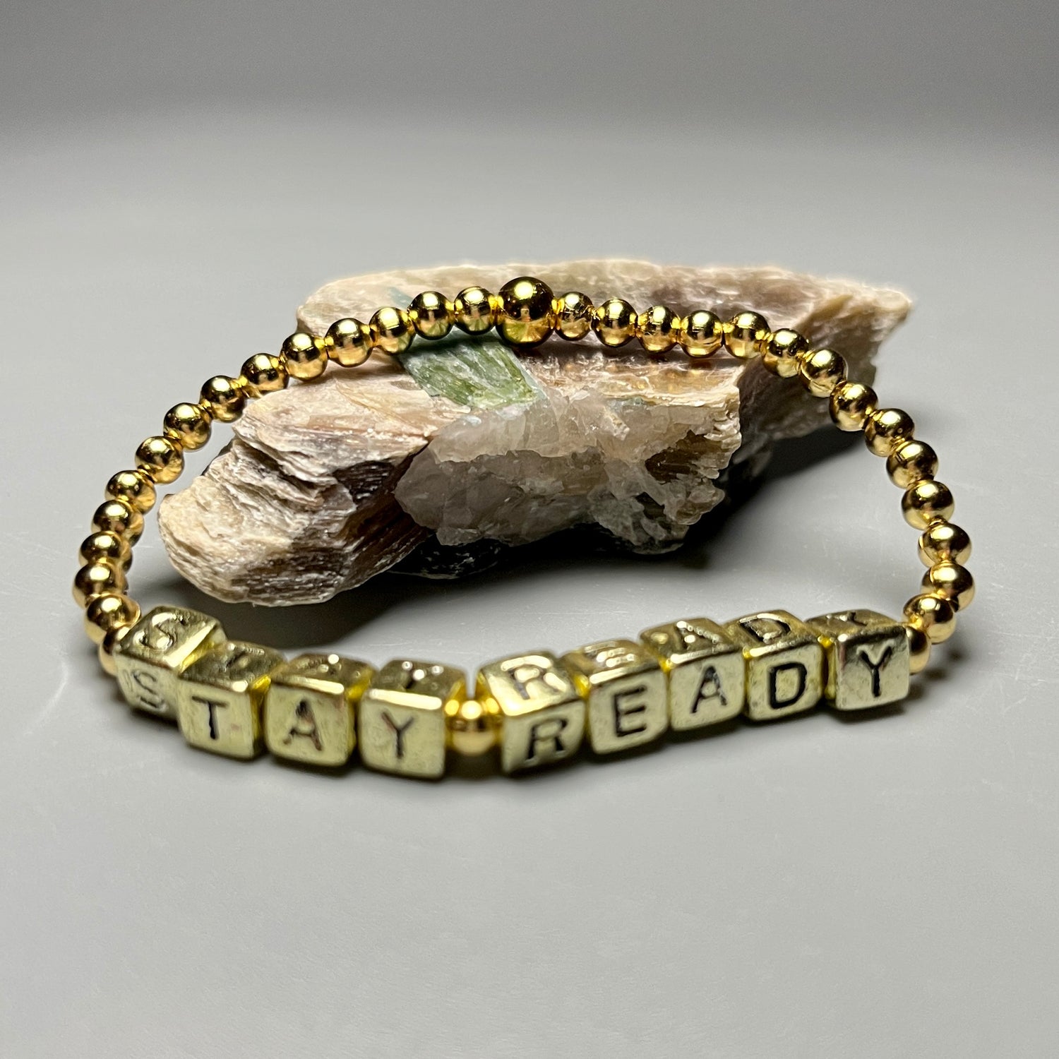 Handmade custom golden bead letter word bracelet
