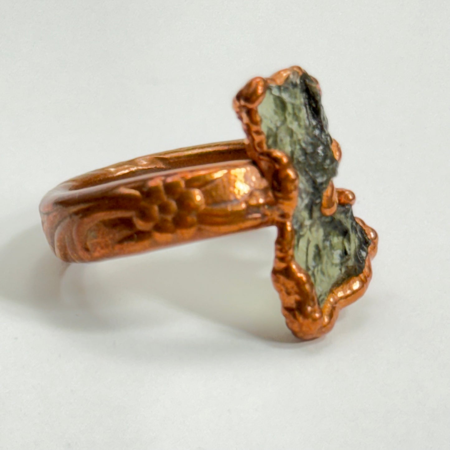 Mighty Moldavite Ring Handmade Size 9