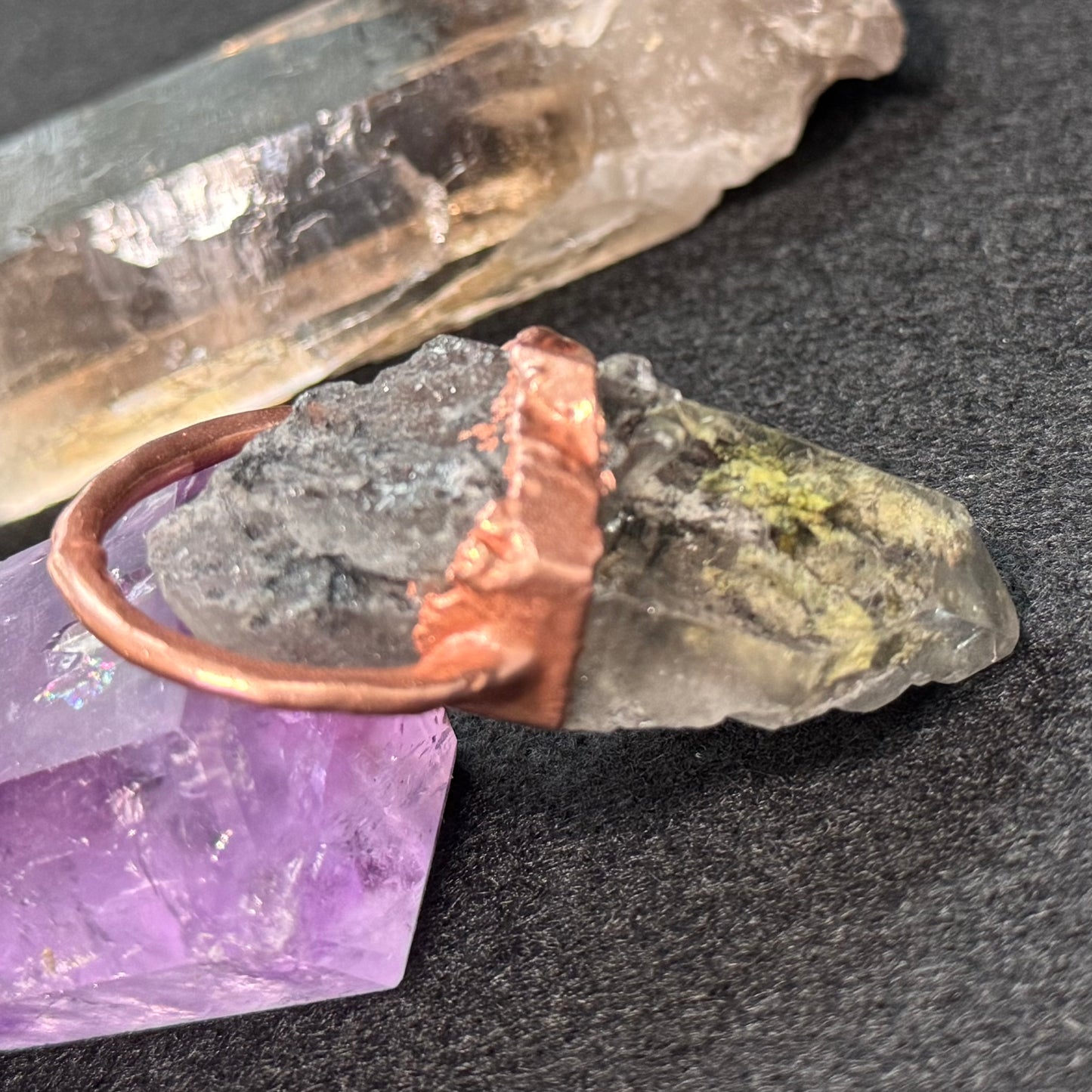 Smoky Lodalite Crystal Point Necklace