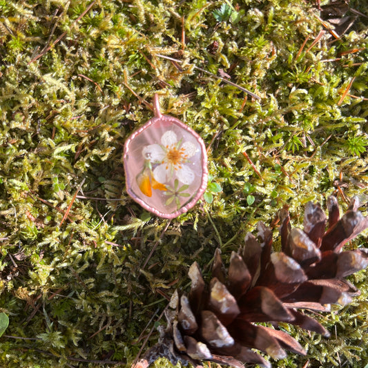 Wildflower Rose Quartz Crystal Necklace