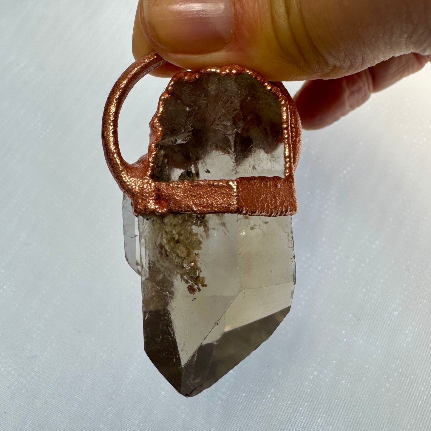 Smoky Quartz Point with Natural Inclusions Crystal Necklace